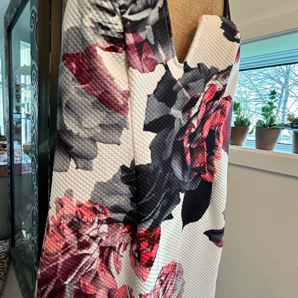 STRAPPY ROSE HALTER DRESS WITH - Red- Pink/ Gray/Black W/ White Backing - Picture 11 of 13